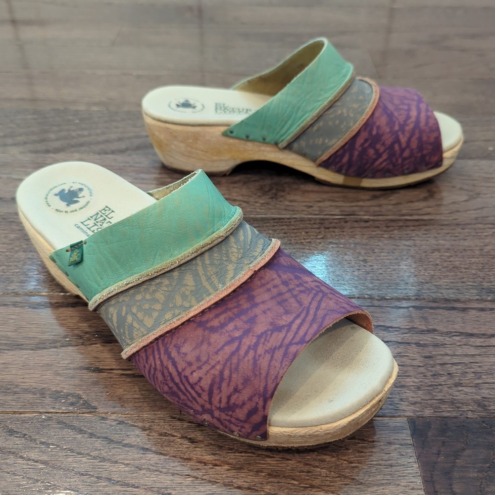 El Natura Lista Wooden Sandal Clogs‎ size 38